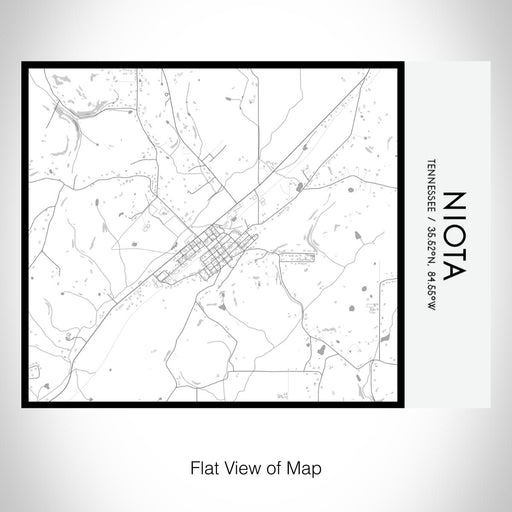 Rendered View of Niota Tennessee Map on 20oz Stainless Steel Insulated Bottle with Bamboo Top with printed classic style map