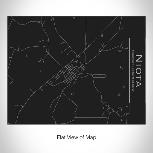 Rendered View of Niota Tennessee Map on 20oz Stainless Steel Insulated Bottle with Bamboo Top in Black