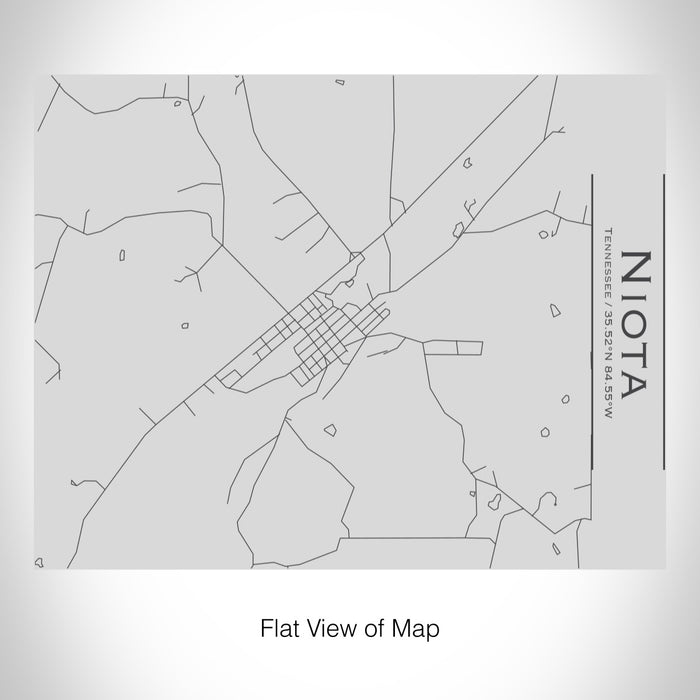 Rendered View of Niota Tennessee Map on 20oz Stainless Steel Insulated Bottle with Bamboo Top