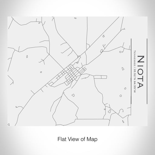 Rendered View of Niota Tennessee Map on 20oz Stainless Steel Insulated Bottle with Bamboo Top in White