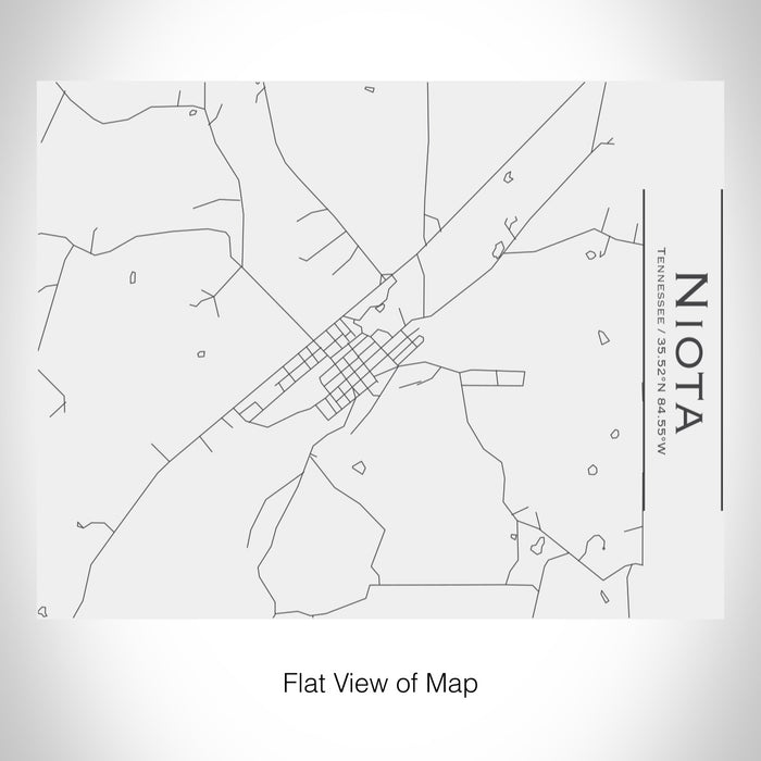 Rendered View of Niota Tennessee Map on 20oz Stainless Steel Insulated Bottle with Bamboo Top in White