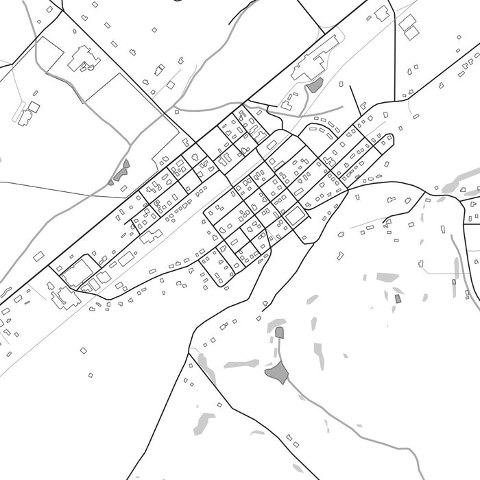 Niota Tennessee Map Print in Classic Style Zoomed In Close Up Showing Details