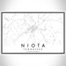 Niota Tennessee Map Print Landscape Orientation in Classic Style With Shaded Background