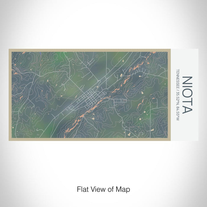 Rendered View of Niota Tennessee Map on 17oz Stainless Steel Insulated Bottle with printed afternoon style map