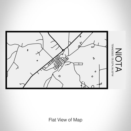 Rendered View of Niota Tennessee Map on 17oz Stainless Steel Insulated Cola Bottle in Stainless in Matte White