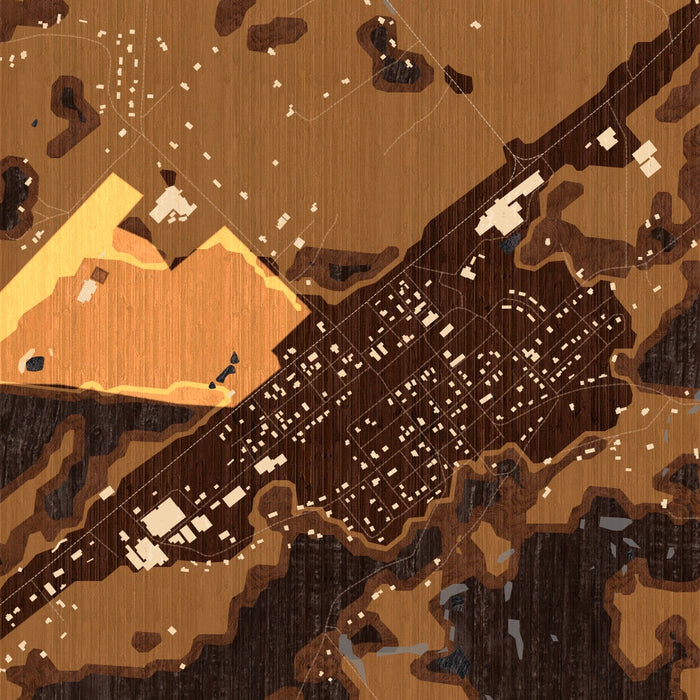 Niota Tennessee Map Print in Ember Style Zoomed In Close Up Showing Details