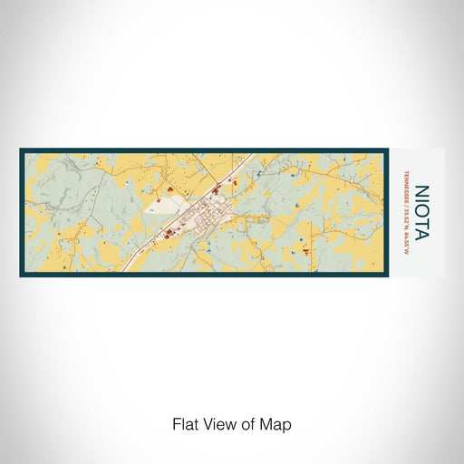 Rendered View of Niota Tennessee Map on 10oz Stainless Steel Insulated Cup in Woodblock with Sliding Lid
