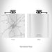 Rendered View of Niota Tennessee Map on 6oz Stainless Steel Flask in White