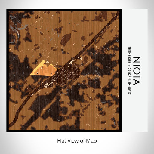 Rendered View of Niota Tennessee Map on 17oz Stainless Steel Insulated Tumbler in Ember Map Style