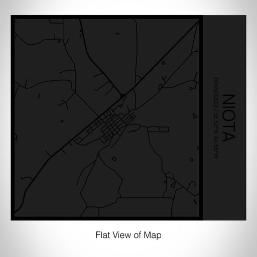 Rendered View of Niota Tennessee Map on 17oz Stainless Steel Insulated Tumbler in Matte Black with Tactile Lines