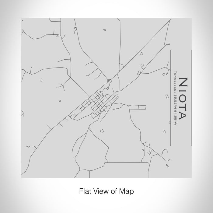 Rendered View of Niota Tennessee Map on 17oz Stainless Steel Insulated Tumbler