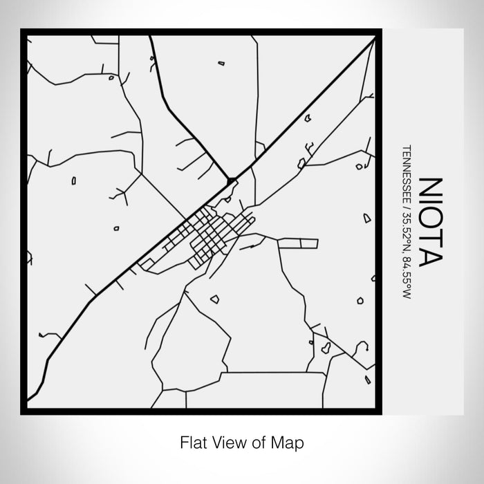Rendered View of Niota Tennessee Map on 17oz Stainless Steel Insulated Tumbler in Matte White with Tactile Lines