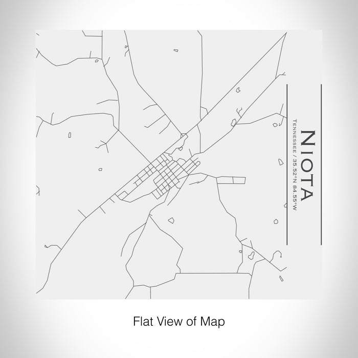 Rendered View of Niota Tennessee Map on 17oz Stainless Steel Insulated Tumbler in White