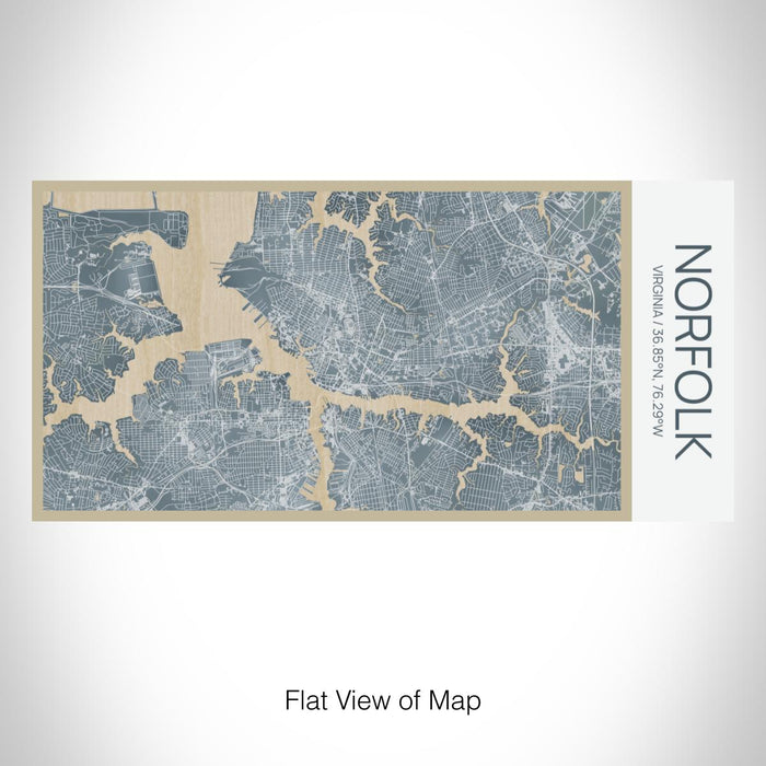 Rendered View of Norfolk Virginia Map on 17oz Stainless Steel Insulated Bottle with printed afternoon style map
