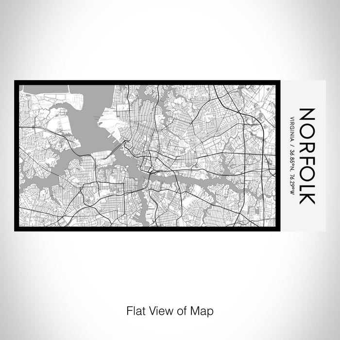Rendered View of Norfolk Virginia Map on 17oz Stainless Steel Insulated Bottle with printed classic style map