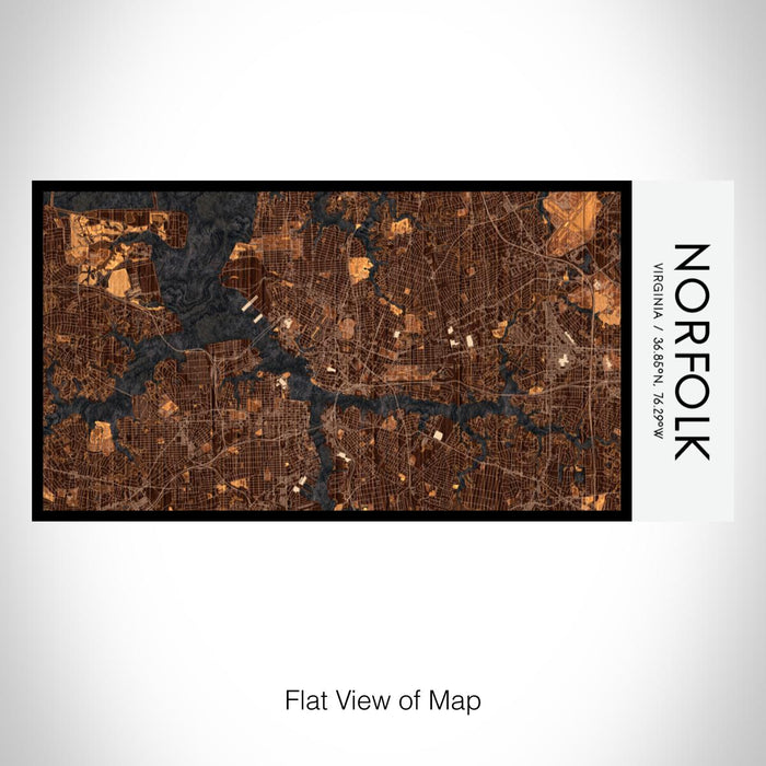 Rendered View of Norfolk Virginia Map on 17oz Stainless Steel Insulated Bottle with printed ember style map