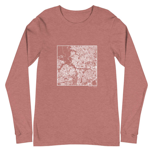 Norfolk Virginia  Map Unisex Long-Sleeve T-shirt with City inscription in Heather Mauve