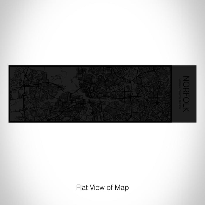 Rendered View of Norfolk Virginia Map on 10oz Stainless Steel Insulated Cup in Matte Black with Sliding Lid