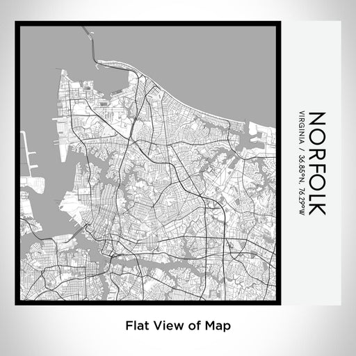 Rendered View of Norfolk Virginia Map on 17oz Stainless Steel Insulated Tumbler in Classic Map Style