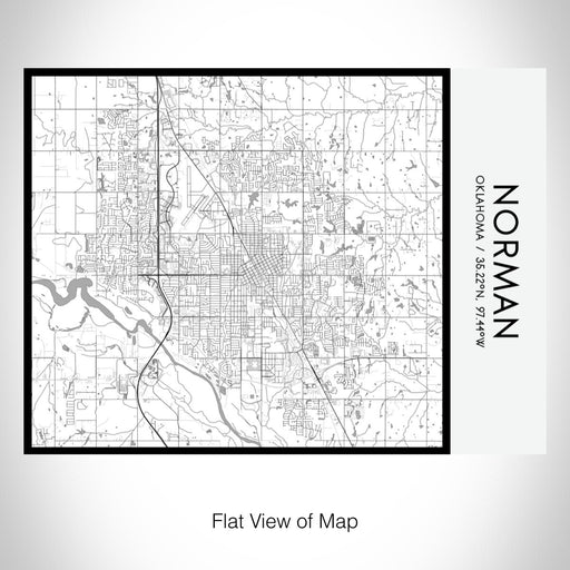 Rendered View of Norman Oklahoma Map on 20oz Stainless Steel Insulated Bottle with Bamboo Top with printed classic style map