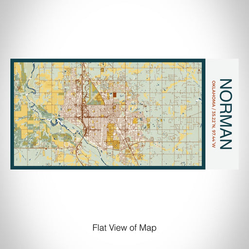 Rendered View of Norman Oklahoma Map on 17oz Stainless Steel Insulated Bottle with printed woodblock style map