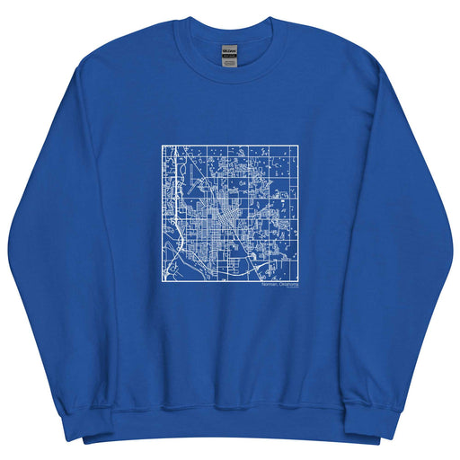 Norman Oklahoma  Map Unisex Crewneck Sweater with City inscription in Royal Blue