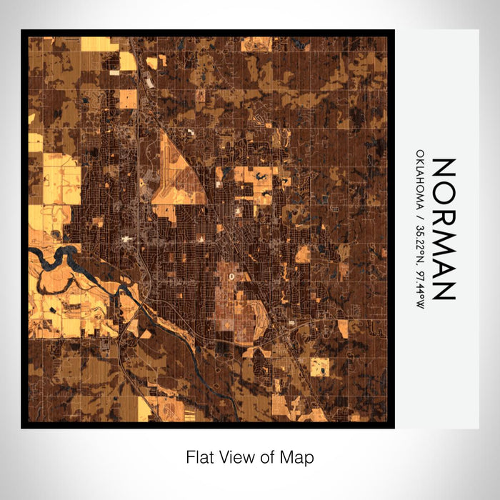 Rendered View of Norman Oklahoma Map on 17oz Stainless Steel Insulated Tumbler in Ember Map Style