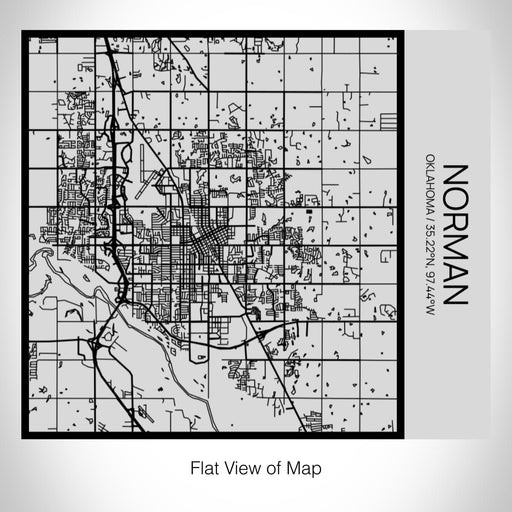 Rendered View of Norman Oklahoma Map on 17oz Stainless Steel Insulated Tumbler in Tactile Lines with Succulent in Background