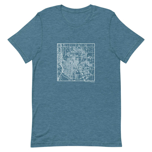 Norman Oklahoma  Map Unisex T-Shirt with City inscription in Heather Teal