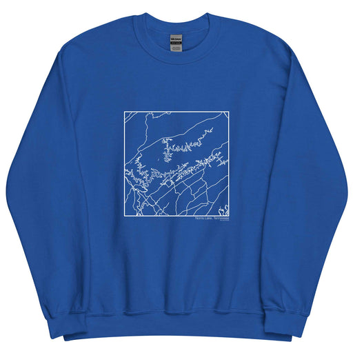 Norris Lake Tennessee  Map Unisex Crewneck Sweater with City inscription in Royal Blue