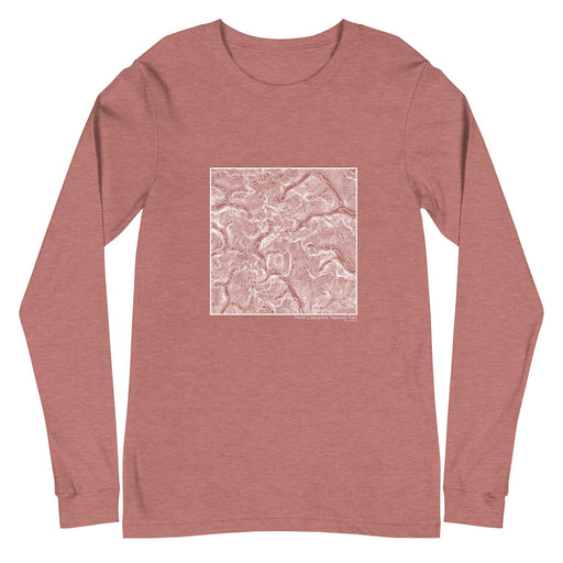 North Cascades National Park Topographic  Map Unisex Long-Sleeve T-shirt with City inscription in Heather Mauve