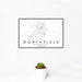 12x18 Northfield Minnesota Map Print Landscape Orientation in Classic Style With Small Cactus Plant in White Planter