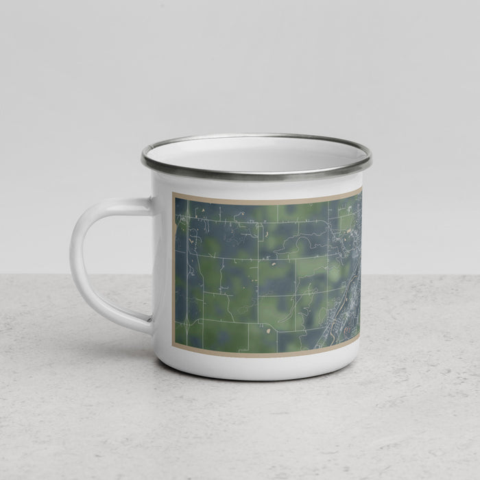 Left View Custom Northfield Minnesota Map Enamel Mug in Afternoon