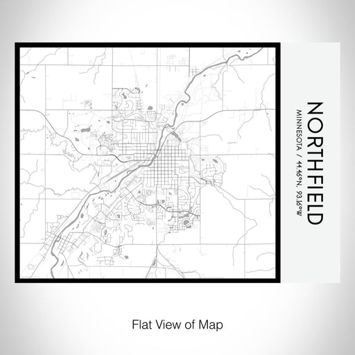 Rendered View of Northfield Minnesota Map on 20oz Stainless Steel Insulated Bottle with Bamboo Top with printed classic style map