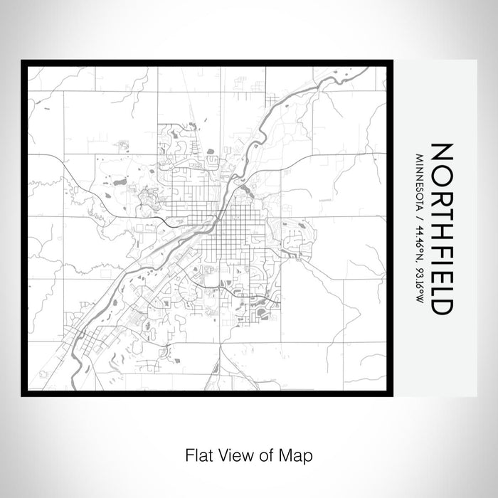 Rendered View of Northfield Minnesota Map on 20oz Stainless Steel Insulated Bottle with Bamboo Top with printed classic style map