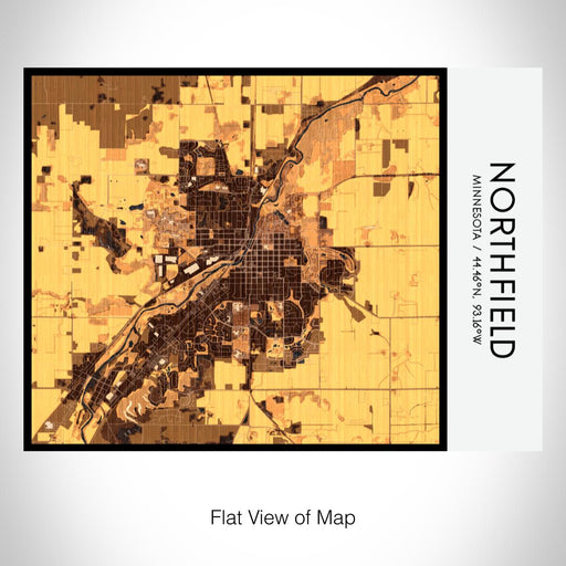 Rendered View of Northfield Minnesota Map on 20oz Stainless Steel Insulated Bottle with Bamboo Top with printed ember style map