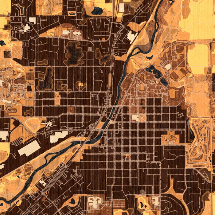 Northfield Minnesota Map Print in Ember Style Zoomed In Close Up Showing Details