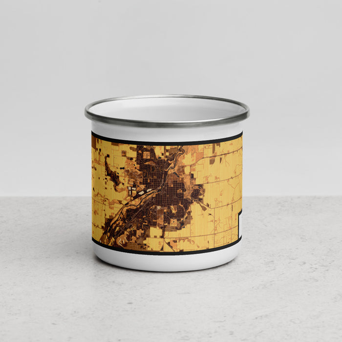 Front View Custom Northfield Minnesota Map Enamel Mug in Ember