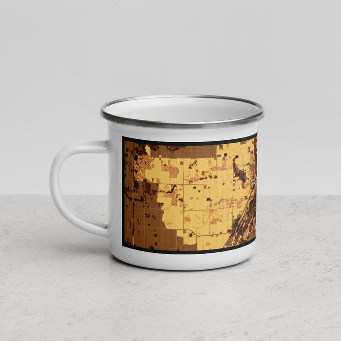 Left View Custom Northfield Minnesota Map Enamel Mug in Ember