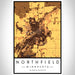 Northfield Minnesota Map Print Portrait Orientation in Ember Style With Shaded Background