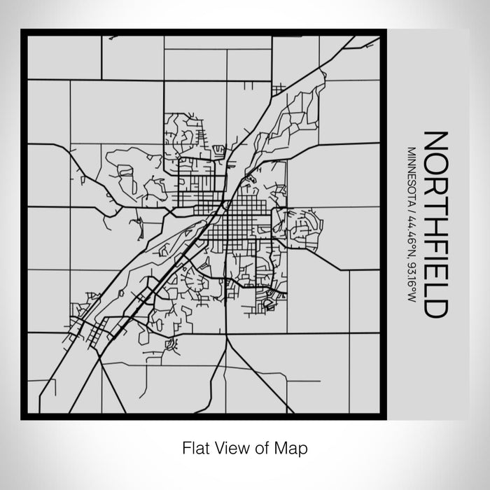 Rendered View of Northfield Minnesota Map on 17oz Stainless Steel Insulated Tumbler in Tactile Lines with Succulent in Background