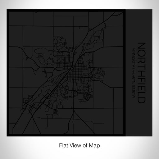 Rendered View of Northfield Minnesota Map on 17oz Stainless Steel Insulated Tumbler in Matte Black with Tactile Lines