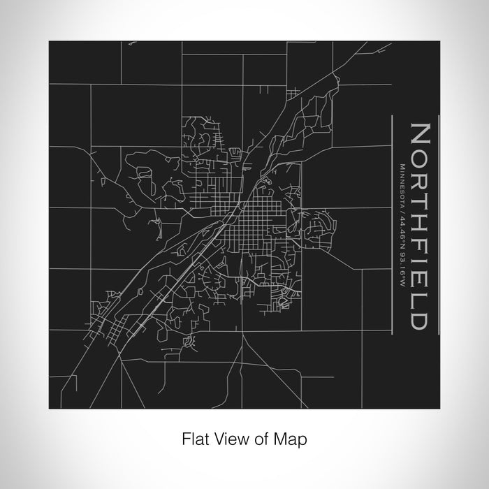 Rendered View of Northfield Minnesota Map on 17oz Stainless Steel Insulated Tumbler in Black