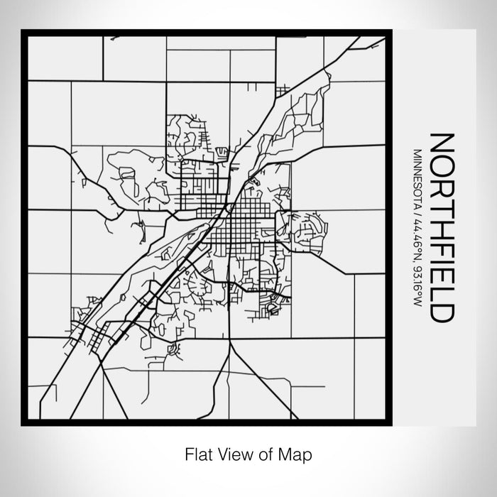 Rendered View of Northfield Minnesota Map on 17oz Stainless Steel Insulated Tumbler in Matte White with Tactile Lines