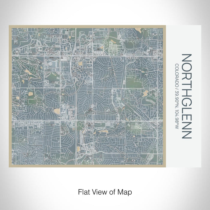 Rendered View of Northglenn Colorado Map on 20oz Stainless Steel Insulated Bottle with Bamboo Top with printed afternoon style map