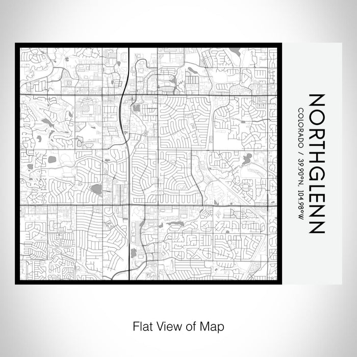 Rendered View of Northglenn Colorado Map on 20oz Stainless Steel Insulated Bottle with Bamboo Top with printed classic style map