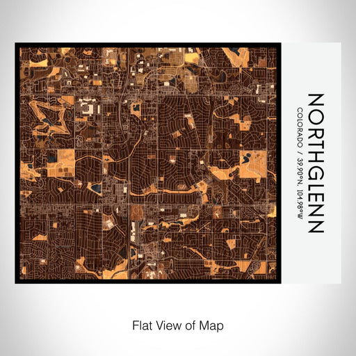 Rendered View of Northglenn Colorado Map on 20oz Stainless Steel Insulated Bottle with Bamboo Top with printed ember style map