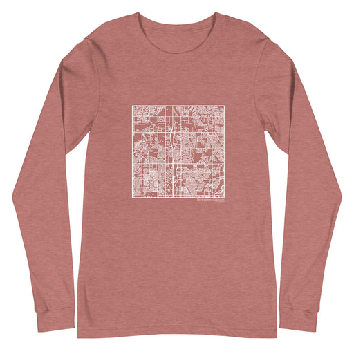 Northglenn Colorado  Map Unisex Long-Sleeve T-shirt with City inscription in Heather Mauve