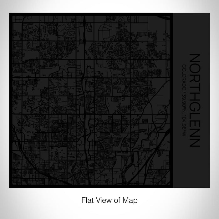 Rendered View of Northglenn Colorado Map on 17oz Stainless Steel Insulated Tumbler in Matte Black with Tactile Lines
