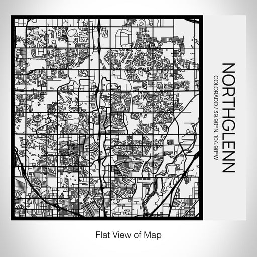 Rendered View of Northglenn Colorado Map on 17oz Stainless Steel Insulated Tumbler in Matte White with Tactile Lines